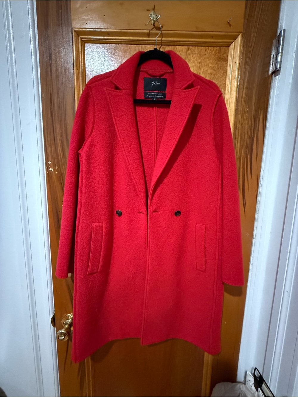 J. Crew Italian Wool Red Double-Breasted Coat